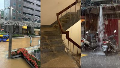 15縣市大雨 雙北7區慘淹水！家門變黃河、樓梯屋頂炸瀑布｜壹蘋新聞網