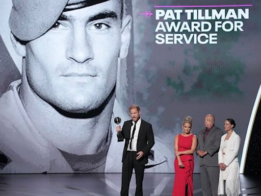 ‘The bond between a mother and son is eternal’: Prince Harry receives Pat Tillman award at ESPYs