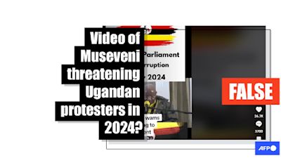 Old video does not show Ugandan leader warning against upcoming protests