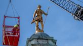 The iconic Independent Man statue on the RI State House is coming down for restoration. What we know.