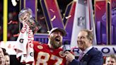 Patrick Mahomes Helps Inebriated Travis Kelce Finish Singing 'Friends in Low Places' at Super Bowl Parade