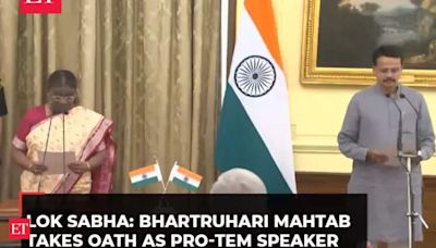 18th Lok Sabha: BJP's Bhartruhari Mahtab sworn in as pro-tem speaker by President Draupadi Murmu