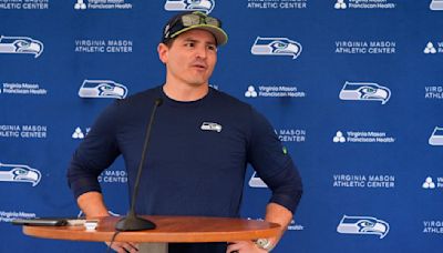 New Seattle coach Mike Macdonald takes it all in during first day of Seahawks rookie minicamp