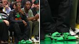 Travis Scott Wears a Green and Black Pair of His Jordan Jumpman Jack to NBA Finals Game