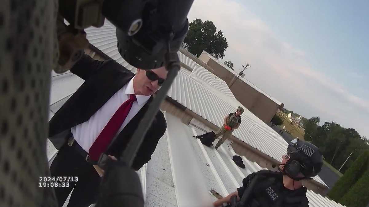 Body cam video shows Secret Service response on roof after shots rang out at Trump rally