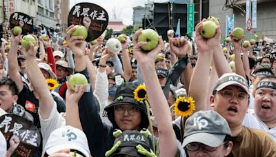 Hundreds protest Taiwan's ruling party on eve of inauguration