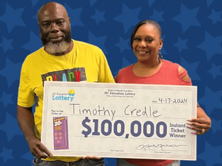 ‘Didn’t believe it at first’: North Carolina man wins $100,000 off $20 lottery ticket