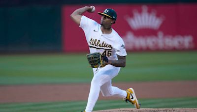 Luis Medina gets his 1st win in more than 11 months as the Athletics beat the Royals 5-1