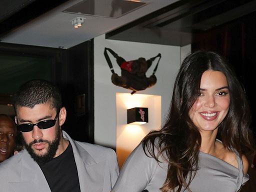 Kendall Jenner and Bad Bunny Step Out for Paris Dinner Date in Matching Gray Looks