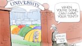 Editorial cartoons for April 28, 2024: Campus protests, Trump trial, Supreme Court