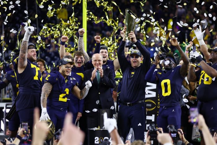 Former Michigan football head coach Jim Harbaugh to serve as honorary captain for season opener