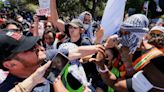 Gaza protest students arrested at campuses across US as Palestine flag flies at Harvard