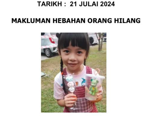 Have you seen this girl? Johor cops seek public help to find six-year-old Albertine Leo missing since 8.30pm Saturday