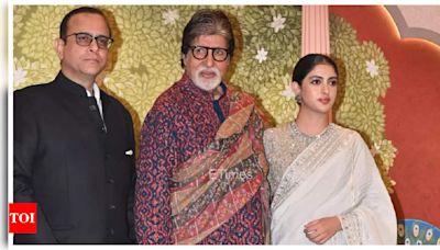 Amitabh Bachchan attends Anant Ambani and Radhika Merchant's Shubh Aashirward event with Navya Nanda and Nikhil Nanda - See photos | - Times of India