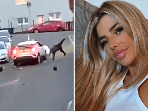 Shocking moment woman mows down man in Scots street as bitter love feud erupts