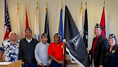 Lompoc legion members gift new Space Force flag to SM Veterans Affairs Clinic