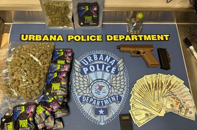 Urbana traffic stop finds loaded gun & marijuana, driver arrested