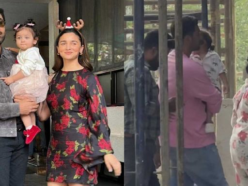WATCH: Ranbir Kapoor-Alia Bhatt step out with daughter Raha to see their under-construction house; trio visits site in new car