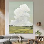 HESD.ART手繪油畫《夏天的云》侘寂風裝飾畫客廳掛畫高級抽象手工,定價[購買請咨詢】