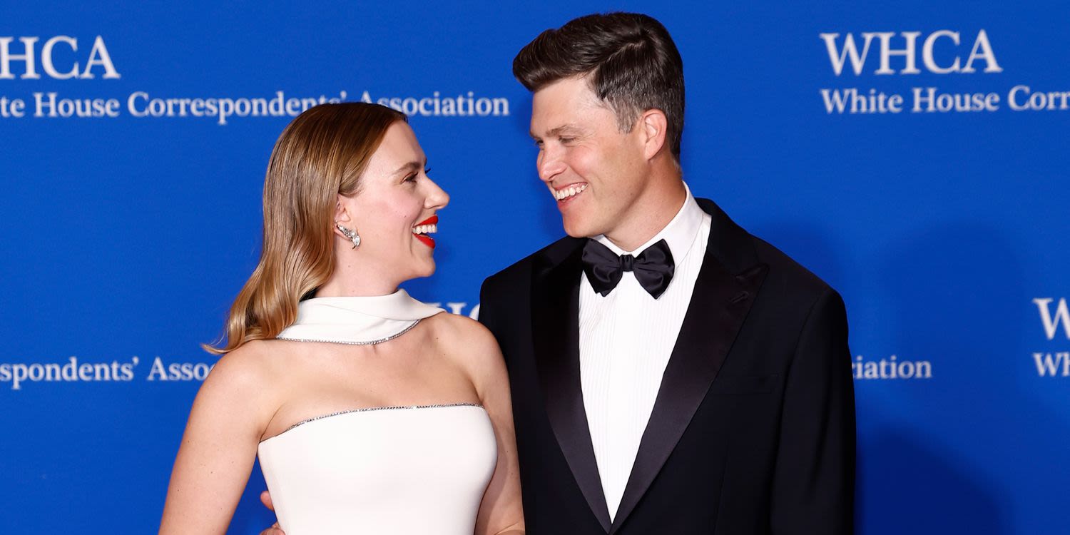 Scarlett Johansson and Colin Jost Coordinated in Armani for White House Date Night
