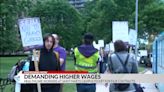 Healthcare workers picket for fair wages