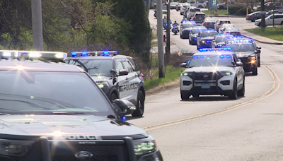 Solemn procession: Body of fallen Billerica officer escorted to funeral home