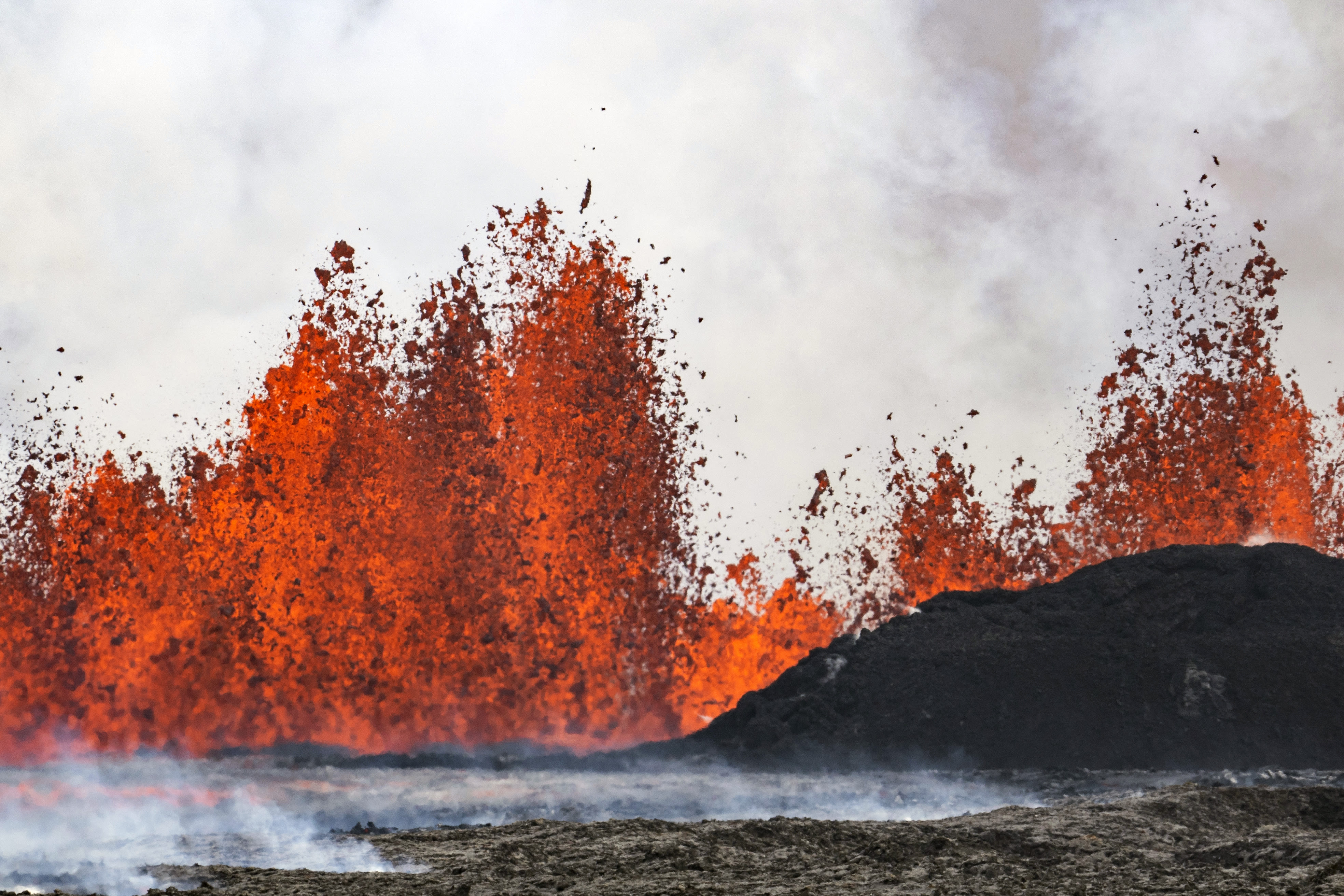 Watch live: A volcano in Iceland erupted again, shooting lava more than 100 feet high