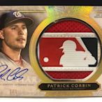 Patrick Corbin 1/1 logoman auto 簽名卡