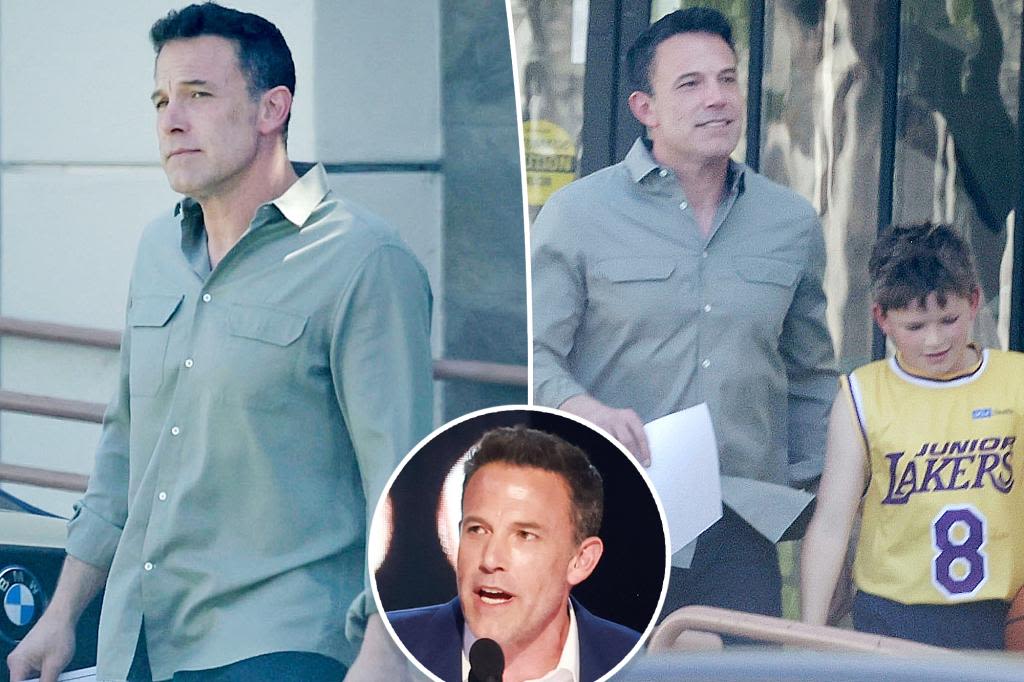 Ben Affleck steps out with son after sparking plastic surgery speculation at Tom Brady roast