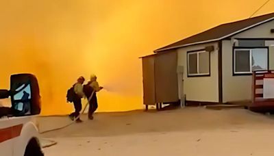 Heroic Firefighters Save California Ski Resort Structure