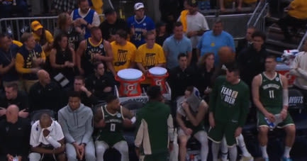 Pat Bev got so mad the Bucks lost he chucked a ball at a Pacers fan