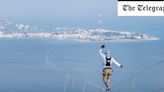 Slacklining champion becomes first to cross from mainland Italy to Sicily