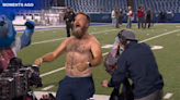 Ryan Fitzpatrick rips shirt off, flexes, hugs Josh Allen with bare chest after Bills win