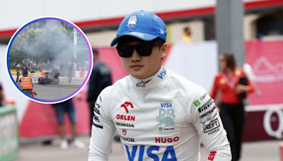 F1 | Yuki Tsunoda provoca incendio en el RB8 de Red Bull durante exhibición en Taiwán (VIDEO)