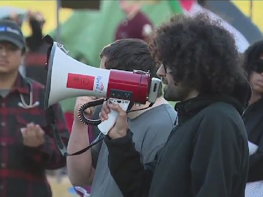 San Francisco State pro-Palestinian protesters rally for Israel divestment