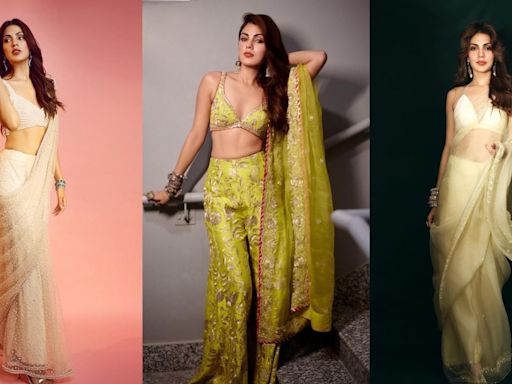 Rhea Chakraborty Birthday 2024: From stunning sarees to lehengas, 5 times actress slayed the ethnic looks