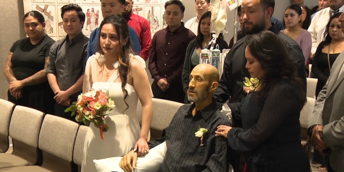 Father’s dying wish to walk daughter down the aisle comes true with hospital wedding