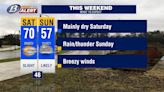 Decent Saturday but rainy, stormy and breezy on Sunday