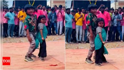 Watch! Two kids as Allu Arjun and Rashmika Mandanna dance on 'Angaaron' from 'Pushpa 2' | Hindi Movie News - Times of India