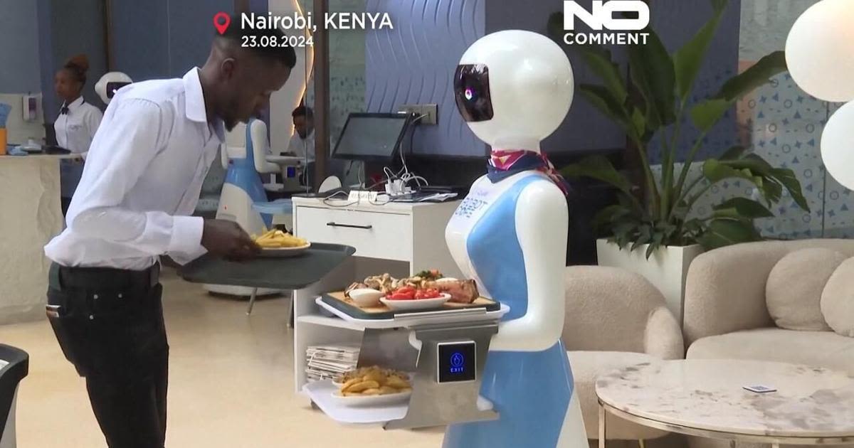 Robot waiters in Kenya create a buzz. But there are concerns about what it means for human labor