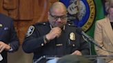 Seattle Police Chief Adrian Diaz breaks down at announcement of new interim chief