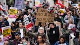 Protest in Manchester after a video of a police officer 'kicking a man' emerges