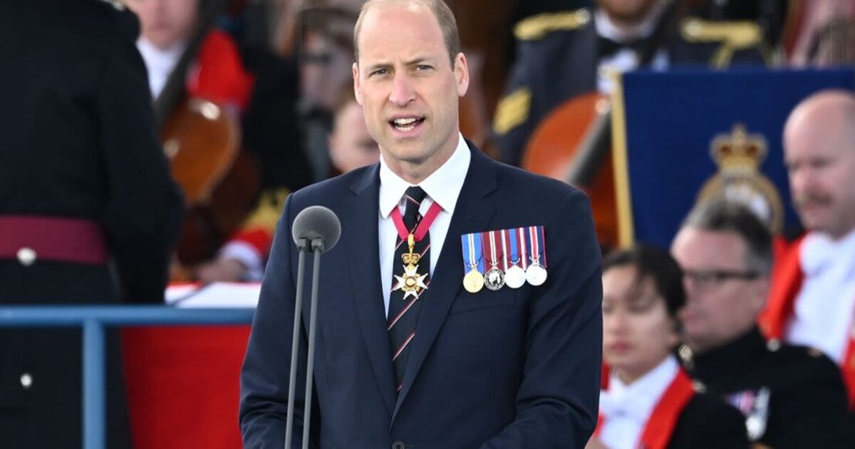 William delivers incredibly moving speech as he reads from veterans' D-Day diary