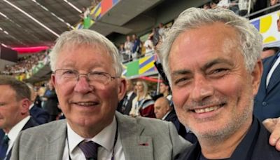 Sir Alex Ferguson and Jose Mourinho pose for a picture at Euro 2024