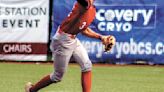 240512-Burton Baseball-Game 1-Ryder Biggs throws ball to first base
