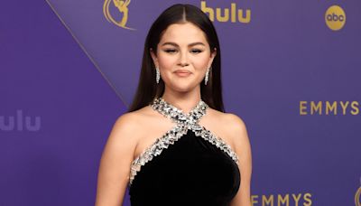 Selena Gomez Is a Shining Star in a Bejeweled Halter Gown and Eye-Catching Bling at 2024 Emmys