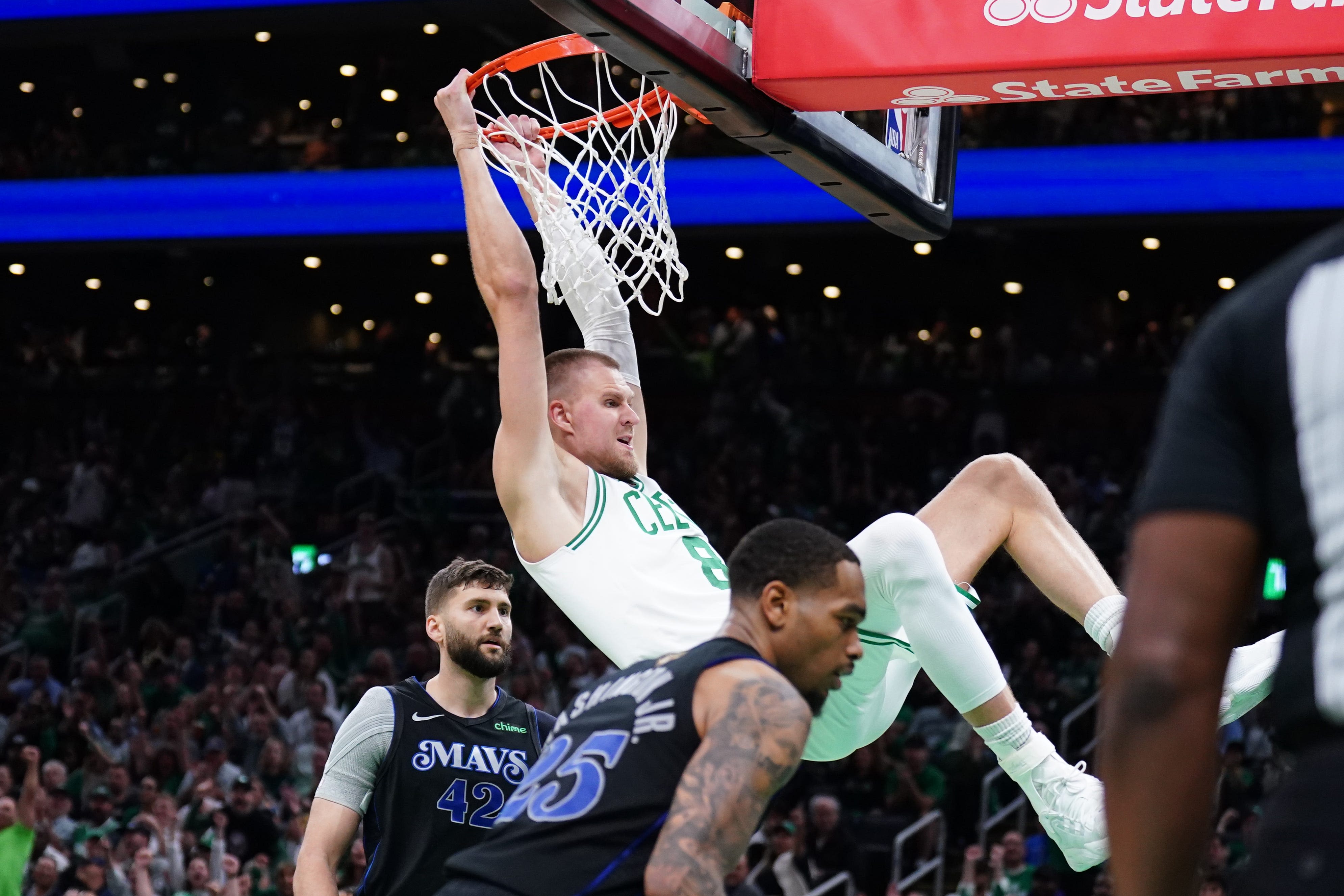 Kristaps Porzingis' instant impact off bench in NBA Finals Game 1 exactly what Celtics needed