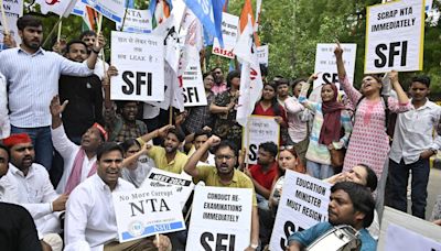 Student outfits hold protest against NTA, seek Pradhan’s ouster