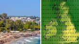 Weather maps show the exact date UK to be hotter than Istanbul and Athens