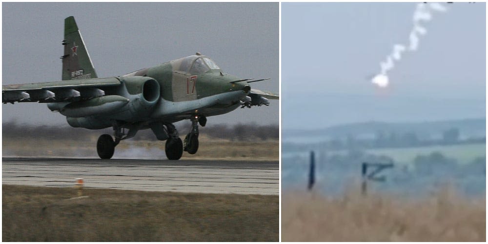 Dramatic footage appears to show a Ukrainian missile taking out a Russian Su-25 jet